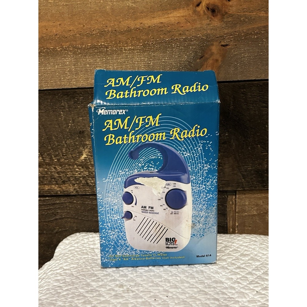 Bathroom Radio Water Resistant Working AM FM‎ Memorex In Box